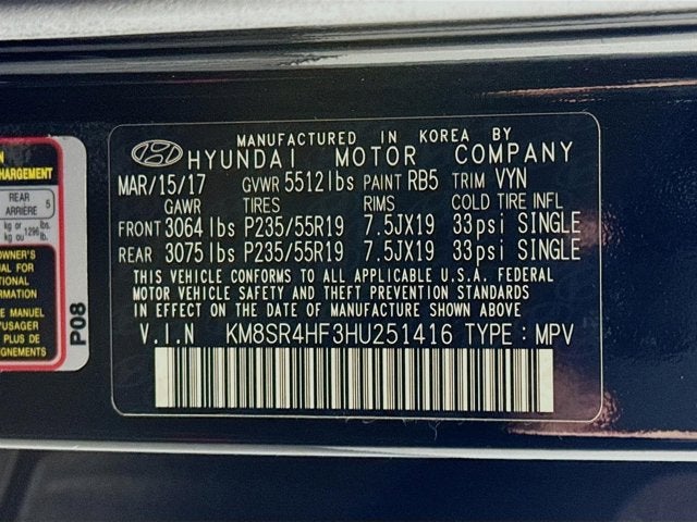 2017 Hyundai Santa Fe SE Ultimate