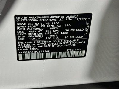 2023 Volkswagen Atlas 3.6L V6 SEL R-Line Black