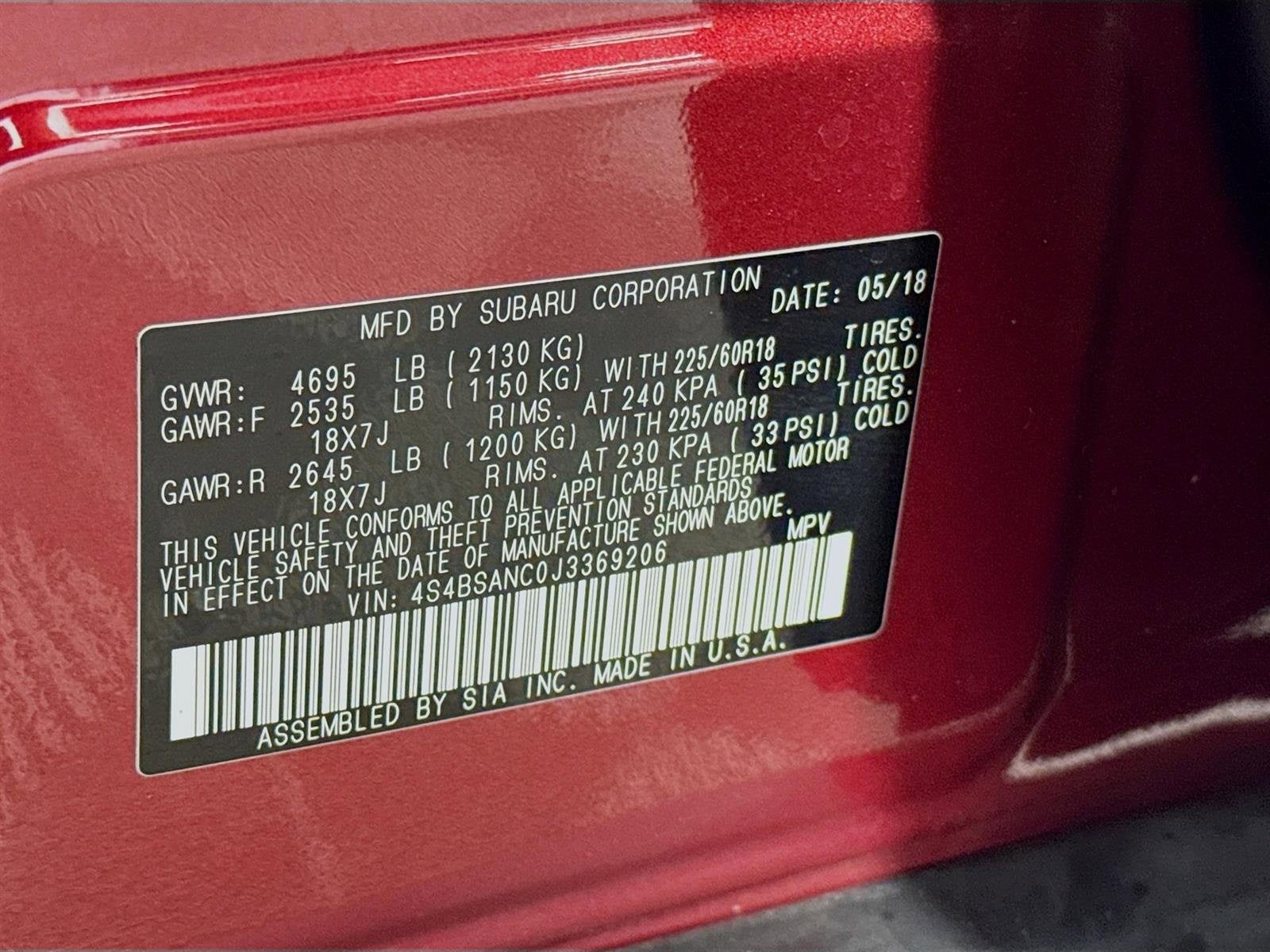 2018 Subaru Outback Limited