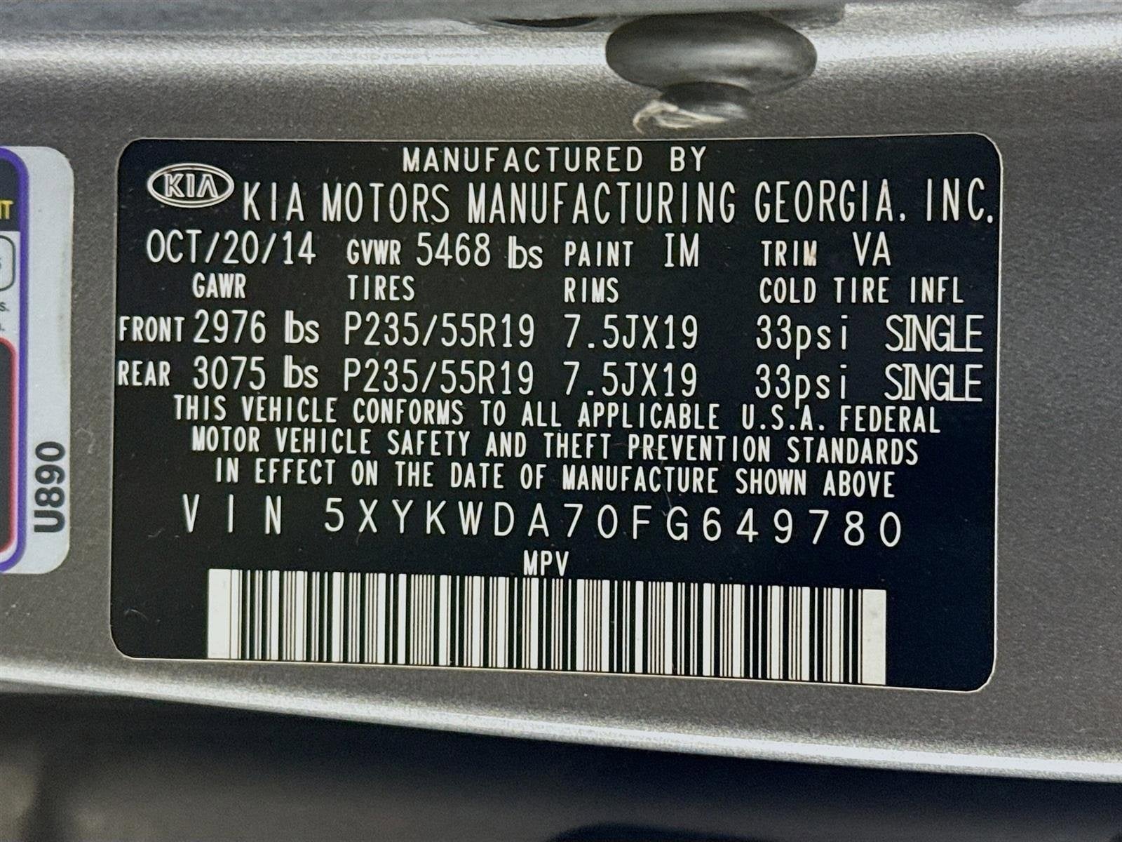 2015 Kia SORENTO limited