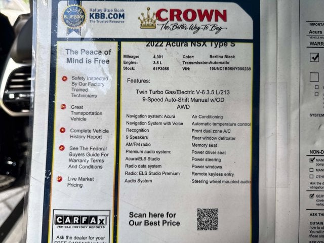 2022 Acura NSX Type S
