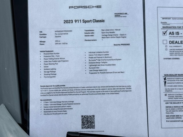 2023 Porsche 911 Sport Classic