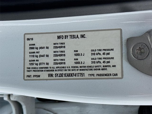 2019 Tesla Model 3 Standard Range Plus