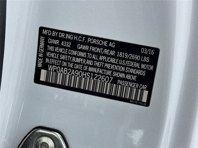 2017 Porsche 911 Carrera 4S