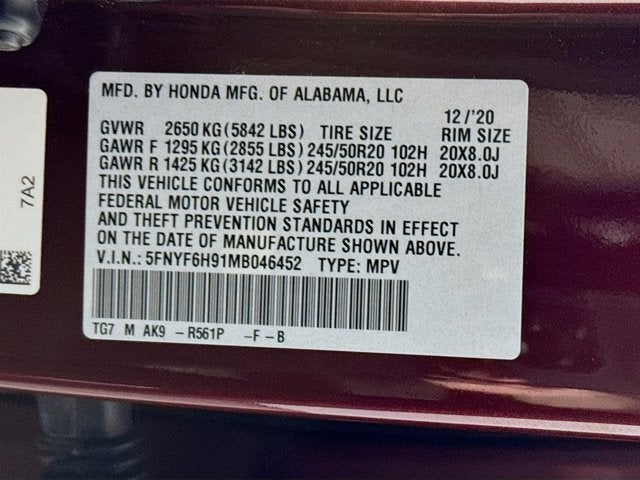 2021 Honda Pilot Touring 8-Passenger