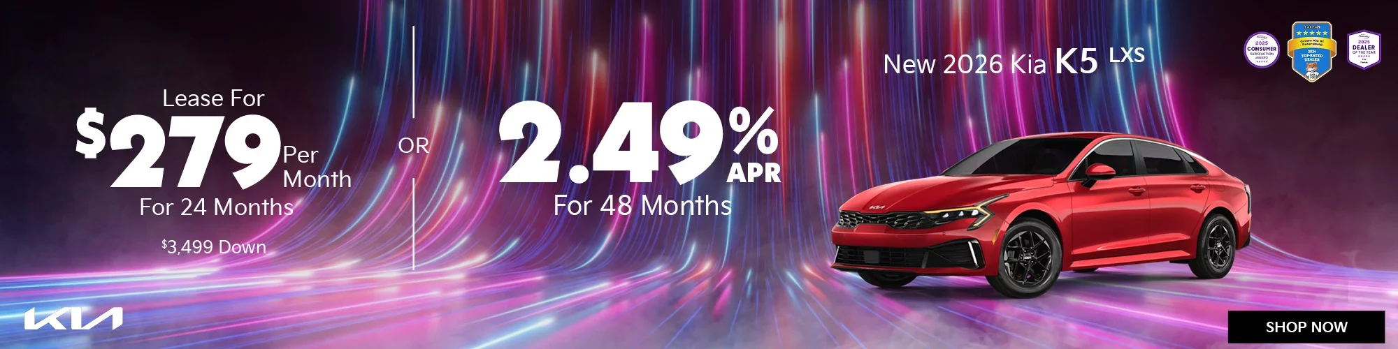 New 2026 Kia K5 LXS Lease or APR Offer