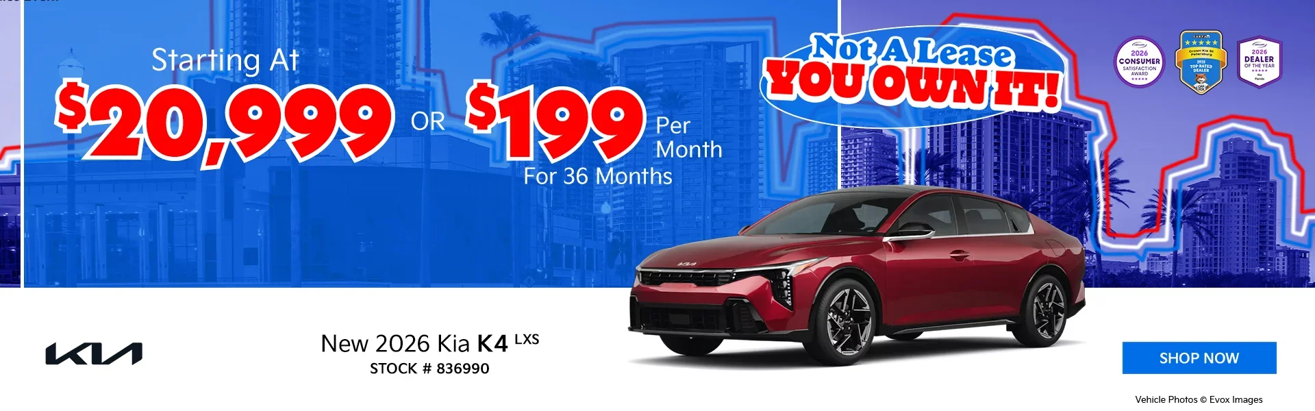 New 2026 Kia K4 LXS Starting At $20,999 Or $199/Mo