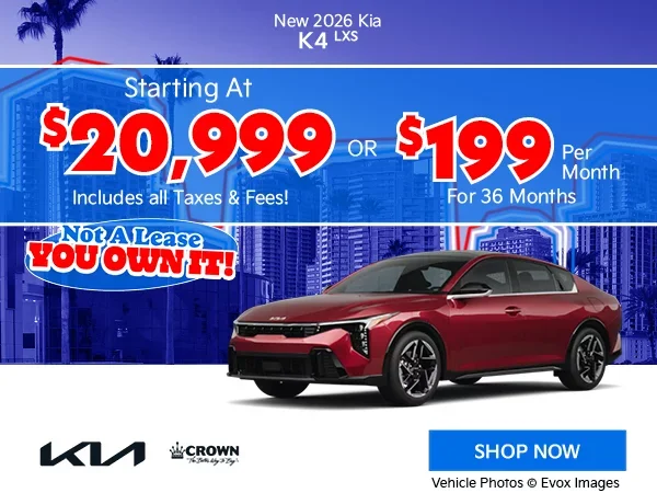 New 2026 Kia K4 LXS